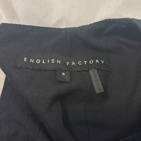 English Factory Black Short Balloon Sleeve Mini Dress SZ SM 100% cotton babydoll - Picture 6 of 12